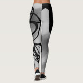 Op het Raster: Abstract Grijs, Zwart & Wit Leggings (Achterkant)