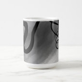 Op het Raster: Abstract Grijs, Zwart & Wit Magische Mok (Midden)