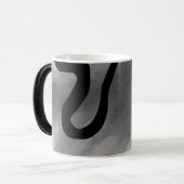 Op het Raster: Abstract Grijs, Zwart & Wit Magische Mok (Voorkant links)