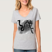 Op het Raster: Abstract Grijs, Zwart & Wit T-shirt (Voorkant)