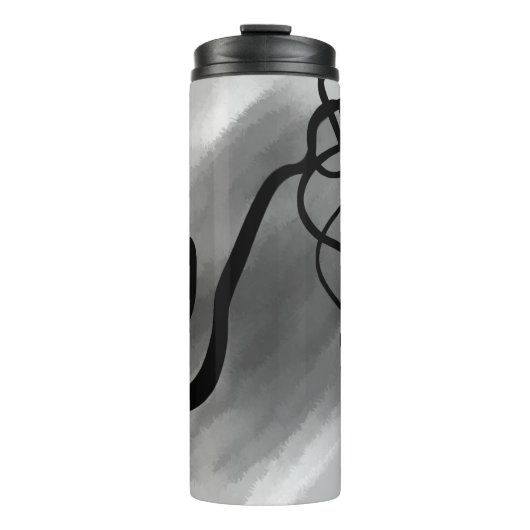 Op het Raster: Abstract Grijs, Zwart & Wit Thermosbeker (Voorkant)