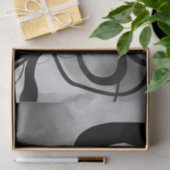 Op het Raster: Abstract Grijs, Zwart & Wit Tissuepapier (Geschenk)