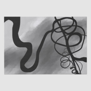 Op het Raster: Abstract Grijs, Zwart & Wit Tissuepapier