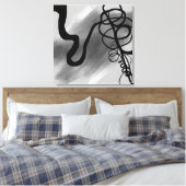 Op het raster: Abstract zwart en grijs Canvas Afdruk (Insitu (Slaapkamer))