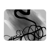Op het raster: Abstract zwart en grijs Magneet (Horizontaal)