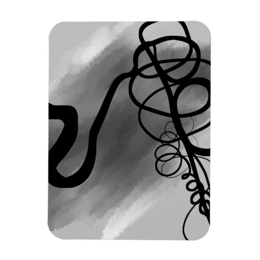 Op het raster: Abstract zwart en grijs Magneet (Verticaal)