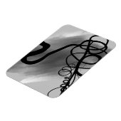 Op het raster: Abstract zwart en grijs Magneet (Linkerzijde)