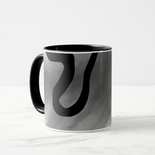 Op het raster: Abstract zwart en grijs Mok (Voorkant links)