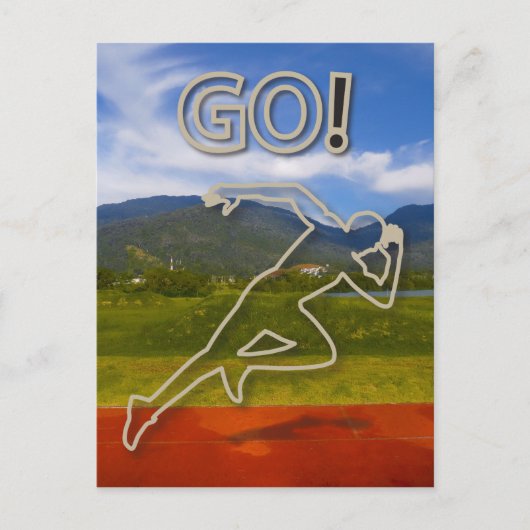 Op het rijdende spoor briefkaart (Voorkant)