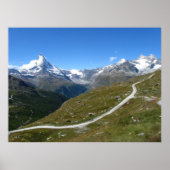 Op het spoor, Matterhorn Uitzicht, Zwitserse Alpen Poster (Voorkant)