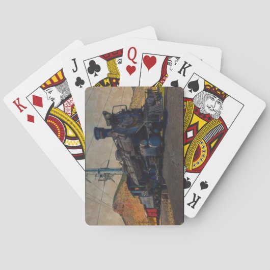 Op het spoor -  stoomtrein pokerkaarten (Achterkant)