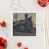 Op het spoor —  stoomtrein servet (Insitu)