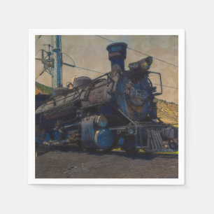 Op het spoor —  stoomtrein servet