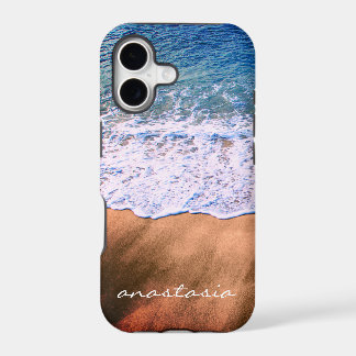op het strand