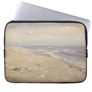 Op het strand (1879) - kustkunst laptop sleeve