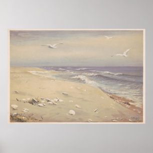 Op het strand (1879) - kustkunst poster
