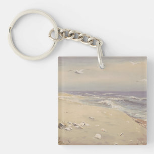 Op het strand (1879) - kustkunst sleutelhanger