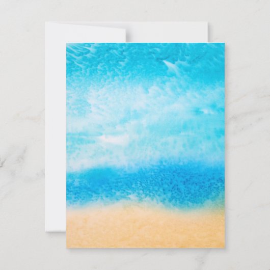 'Op het strand' Abstracte Zijdeschilderij Kaart (Achterkant)