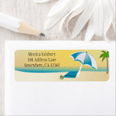 Op het strand! adreslabel etiket (Insitu)