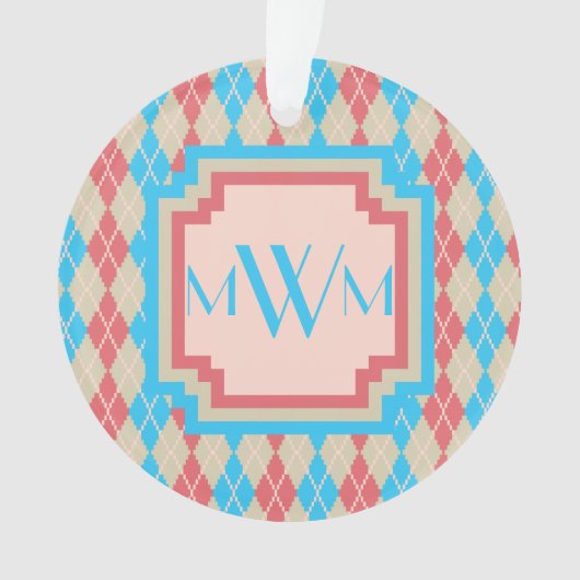 Op het strand Argyle Acryl Ornament (voorkant)