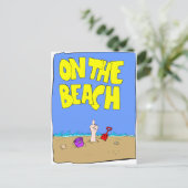 Op het strand Briefkaart (Staand voorkant)