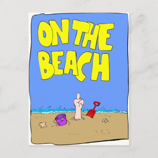 Op het strand Briefkaart (Voorkant)