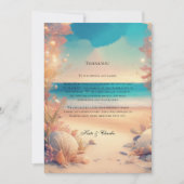 Op het strand bruiloft dank u kaart (Voorkant)