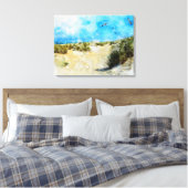 Op het strand canvas afdruk (Insitu (Slaapkamer))