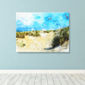 Op het strand canvas afdruk (Insitu (Houten vloer))