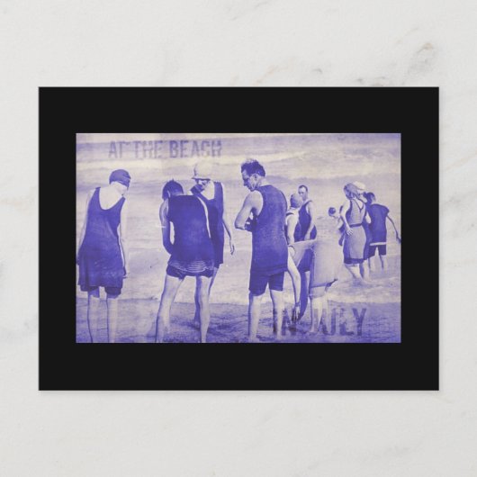 Op het strand in juli briefkaart (Voorkant)