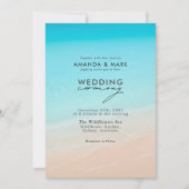 Op het strand nautische foto bruiloft kaart (Voorkant)