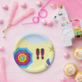 Op het strand papieren bordje (Feest)