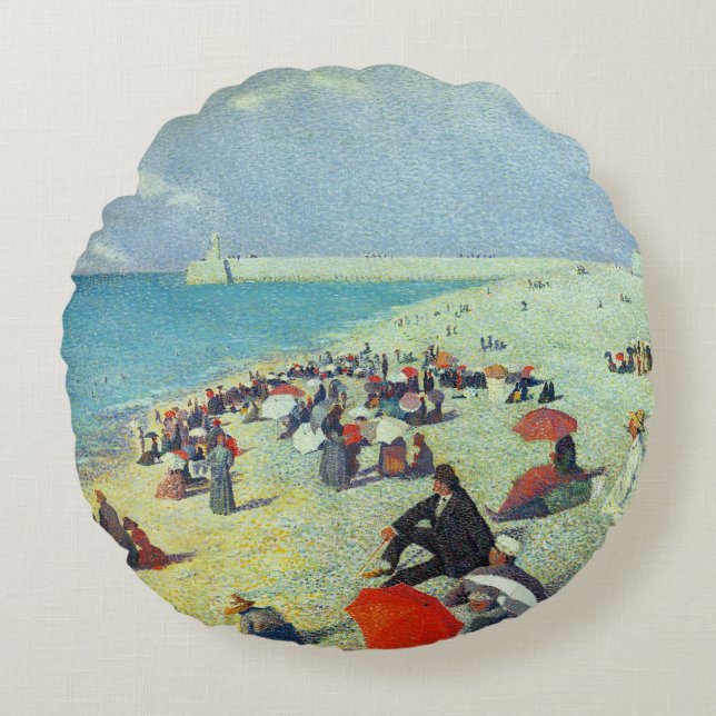 Op het strand rond kussen (Voorkant)