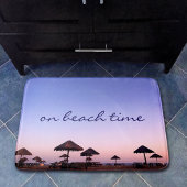 Op het strand tijd Paarse Californië zonsondergang Badmat