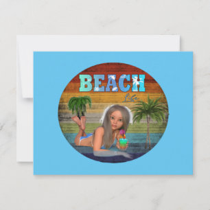 Op het strand vakantie feestdagenkaart