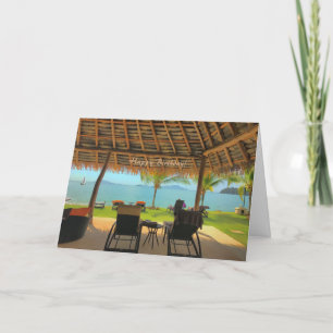 Op het strand voor je verjaardag kaart