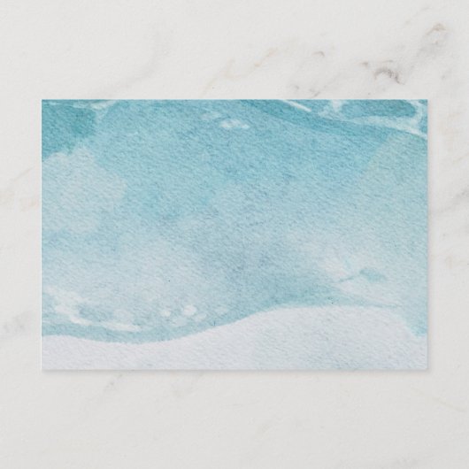 Op het strand Waterverf strand bruiloft details Informatiekaartje (Achterkant)