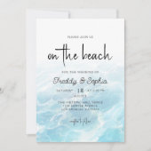 Op het strand Waterverf Summer Wedding Kaart (Voorkant)