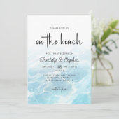 Op het strand Waterverf Summer Wedding Kaart (Staand voorkant)