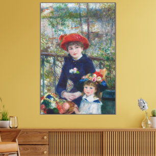 Op het terras, Impressionistisch Portret, Renoir Canvas Afdruk