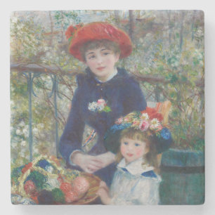 Op het terras, Impressionistisch Portret, Renoir Stenen Onderzetter