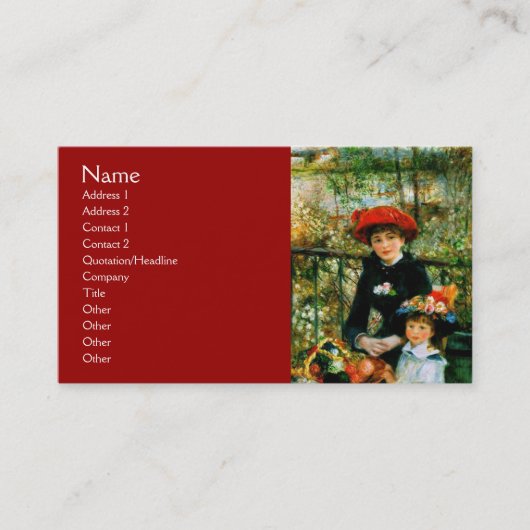 Op het Terras van Renoir Visitekaartje (Voorkant)