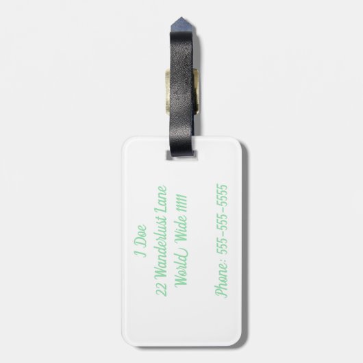 Op het volgende Bagagelabel van het Avontuur (Achterkant verticaal)