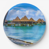 Op het water wonen papieren bordje (Voorkant)