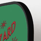 Op het werk Hazard Santa in brand Pickleball Paddle (Links Detail)