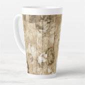 op hout -houtnostalgisch latte mok (Linkerhoek)