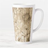 op hout -houtnostalgisch latte mok (Rechts)