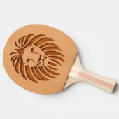 Op houten ontwerpen gegraveerde leeuwenkop tafeltennisbatje (Zijkant)
