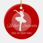 Op hun tenen (ballet) keramisch ornament (Achterkant)