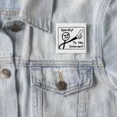 Op internet vierkante button 5,1 cm (In situ)